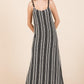 GeeGee Plus Size Striped Scoop Neck Beaded Strap Maxi Cami Dress Cami Dresses