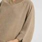 Umgee Textured Knit V-Neck Top Taupe - DAVERRI FASHIONS