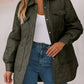 Snap Down Collared Winter Coat - DAVERRI FASHIONS