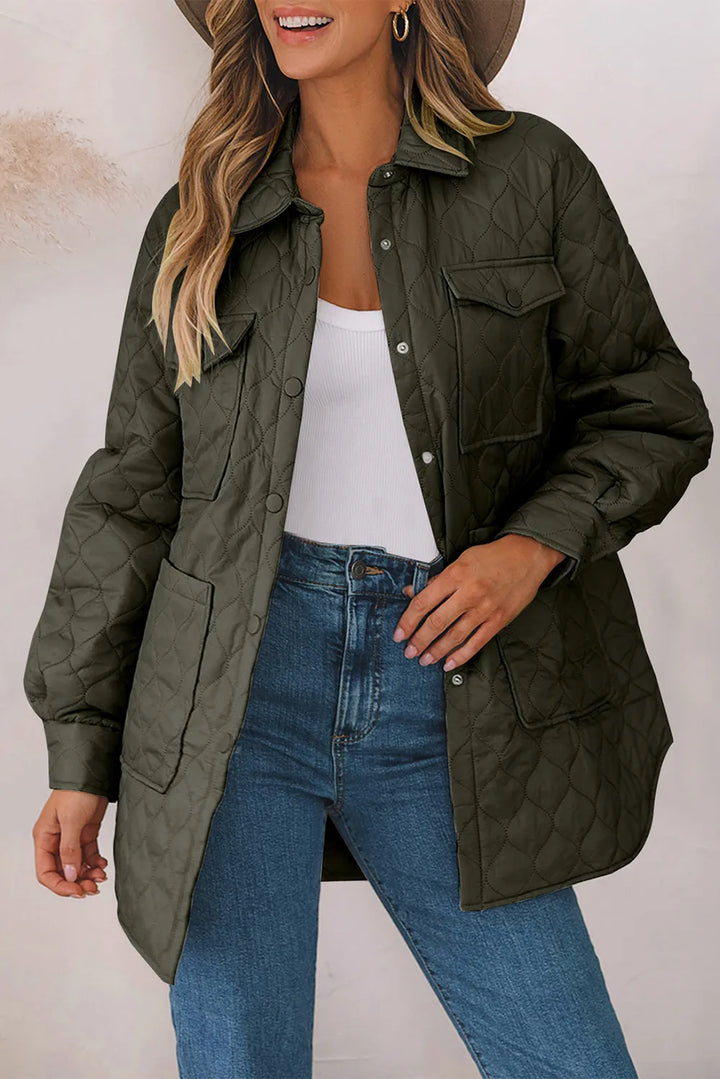Snap Down Collared Winter Coat | Coats Daverri Fashions