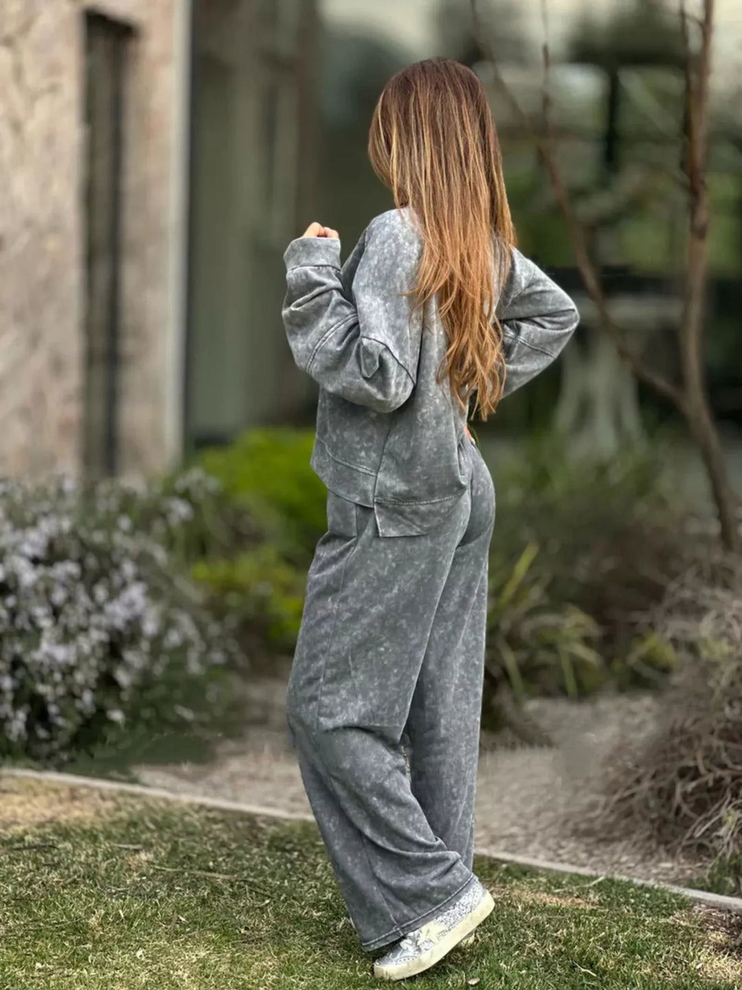 Full Size Round Neck Long Sleeve Top and Pants Set Plus Size | Loungewear Sets Daverri Fashions