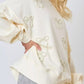 Pearl Embellished Bow Long Sleeve Sweatshirt - DAVERRI FASHIONS