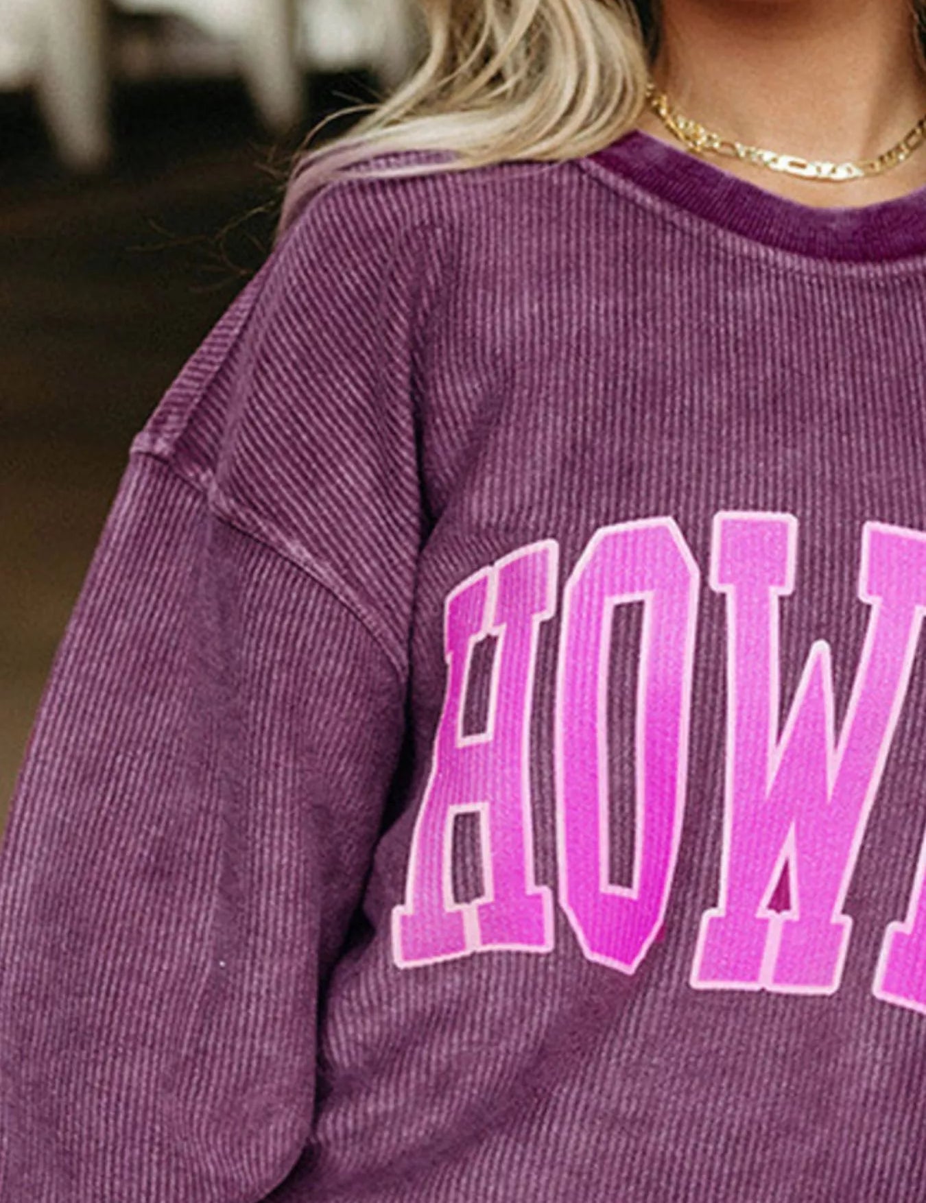 Full Size Howdy Round Neck Oversized Sweatshirt Plus Size | Sweatshirts Daverri Fashions