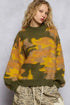 POL Mock Neck Abstract Colorblock Pattern Sweater - DAVERRI FASHIONS