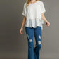 Umgee Full Size Eyelet Layered Short Sleeve Blouse Plus Size Blouses