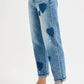 RISEN Full Size Mid Rise Fit-boyfriend Heart Shade Jeans Plus Size Jeans