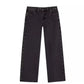 Black denim wide leg jeans with silver studs and leopard star patches