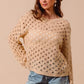 SO ME Geometric Pattern Open Knit Lightweight Sweater