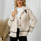 Pocketed Button Down Collared Neck Jacket - DAVERRI FASHIONS