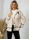 Pocketed Button Down Collared Neck Jacket - DAVERRI FASHIONS