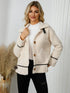 Pocketed Button Down Collared Neck Jacket - DAVERRI FASHIONS