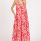 Mittoshop Printed V-Neck Maxi Cami Dress with Pockets - DAVERRI FASHIONS