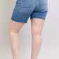Judy Blue Full Size Mid Rise Bermudas Denim Shorts W/ Back Flap Pockets Plus Size Denim Shorts