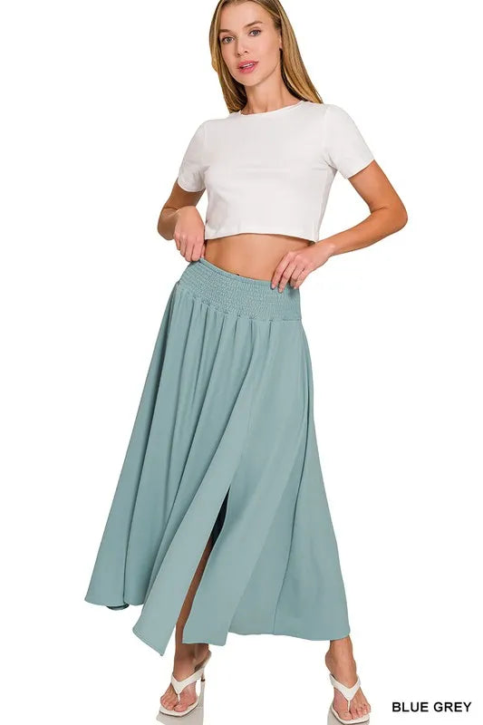 Zenana Heavy Woven Span Crop Tee & Skirt Set Outfit Sets