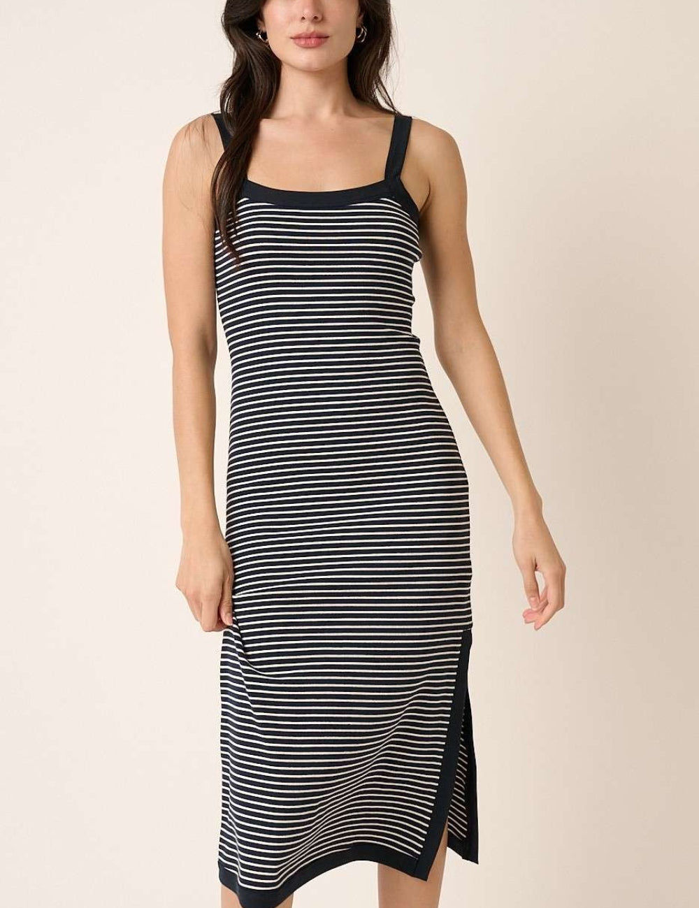 Mittoshop Contrast Striped Midi Cami Dress Striped