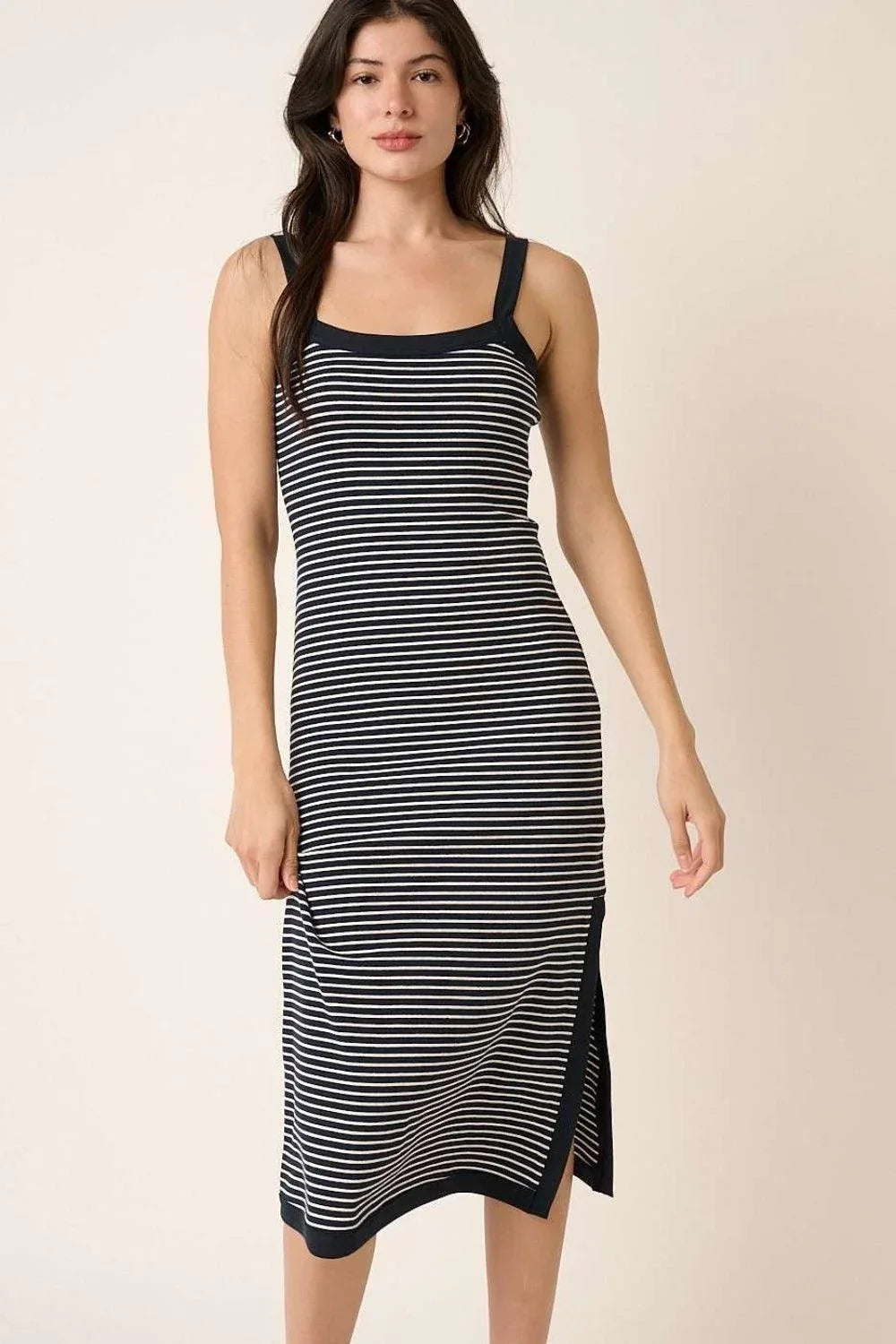 Mittoshop Contrast Striped Midi Cami Dress - DAVERRI FASHIONS