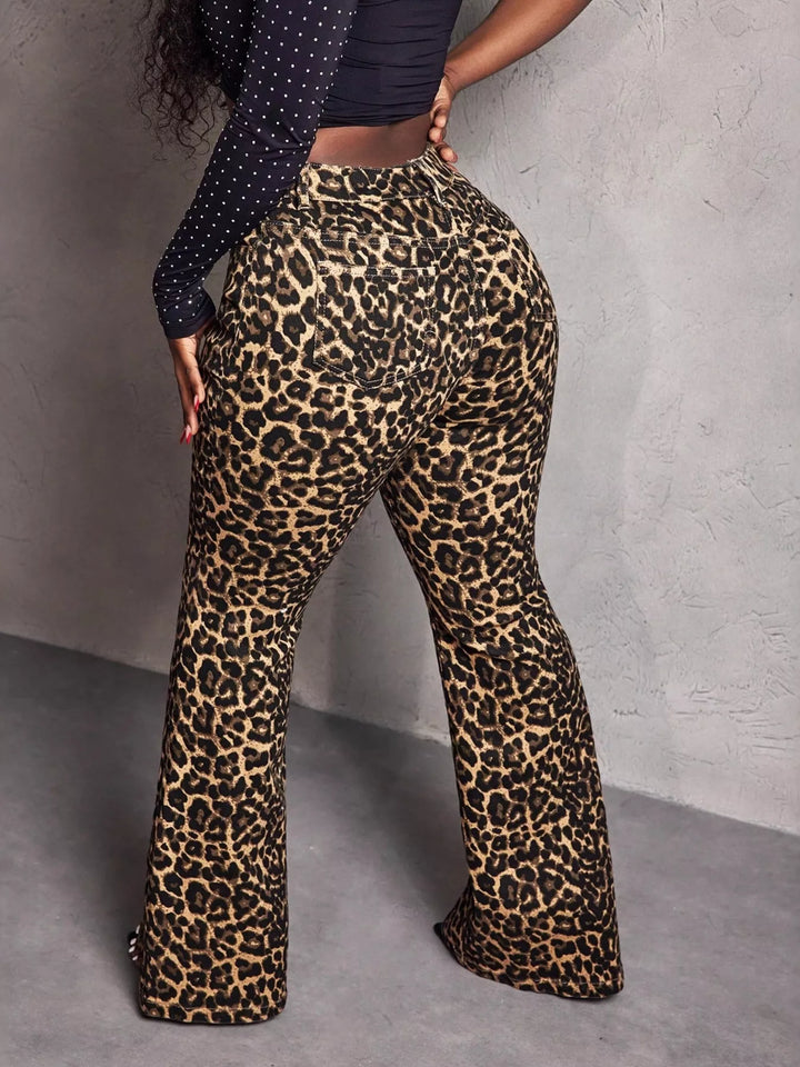 Leopard Wide Leg Pants | Pants Daverri Fashions