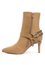 Nicene Harness Detail Stiletto Boots | Boots Daverri Fashions