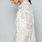 POL Floral Crochet Patchwork Long Sleeve Shirt Shirts