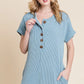 BOMBOM Rib Knit Jumpsuit with Button Detail Jumpsuits