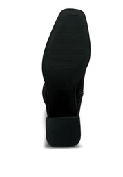 Paytin Faux Leather Block Heel Calf Length Boots | Boots Daverri Fashions