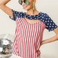 BiBi American Flag Theme Front Cut Out Top Tops
