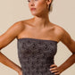 SO ME Jacquard Floral Two Tone Seamless Tube Top Tube Tops