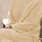Cream-colored ribbed knit plus size loungewear set