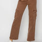 Risen Full Size High Rise Cargo Jeans Espresso
