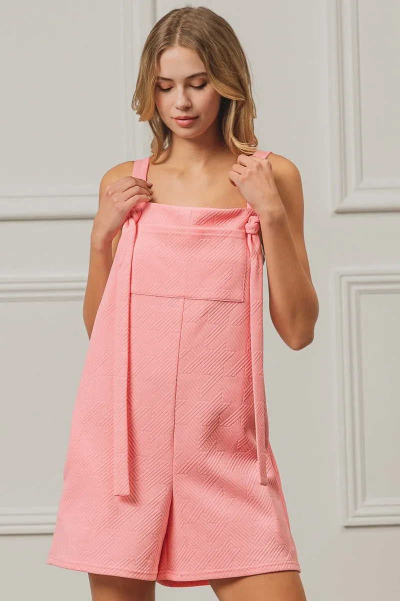 BiBi Texured Jacquard Romper with Side Pockets | Rompers Daverri Fashions