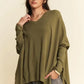 Davi & Dani High-Low Side Slit Batwing Sleeve Top - DAVERRI FASHIONS