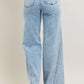 Judy Blue Full Size High Waist Wide Leg Jeans with Skewed Inseam Plus Size - DAVERRI FASHIONS