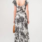 And The Why Ruffled Sleeve Tiered Floral Print Maxi Dress - DAVERRI FASHIONS