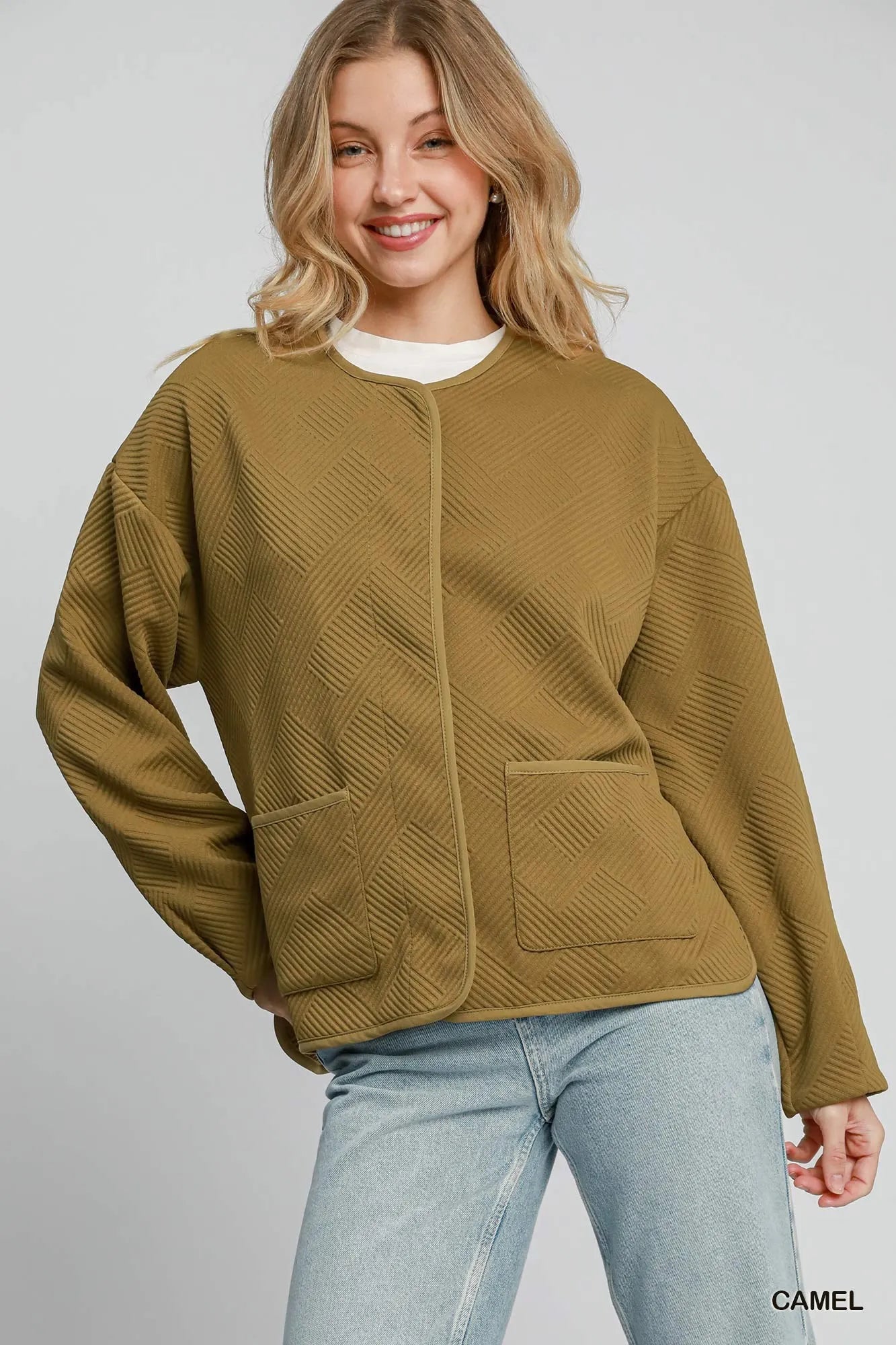Umgee Textured Jacquard Jacket Jackets