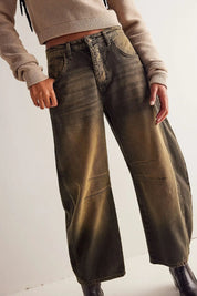 Retro Barrel Jeans with Pockets | Jeans Daverri Fashions