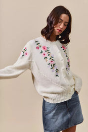 SO ME Floral Embroidered Coquette Sweater Cardigan | Cardigans Daverri Fashions