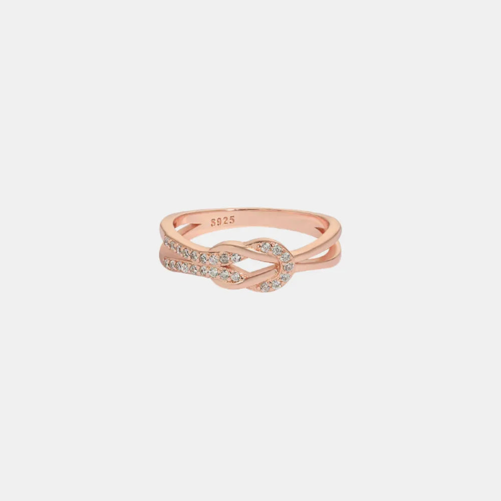 Rose Gold Zircon 925 Sterling Silver Ring | Rings Daverri Fashions