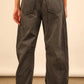 VERY J Wide Leg Comfy Jeans in dark gray relaxed-fit denim with elastic waistband