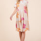 BOMBOM Floral Round Neck Short Sleeve Tiered Dress