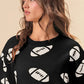 BiBi Football Pattern Short Sleeve Sweater - DAVERRI FASHIONS