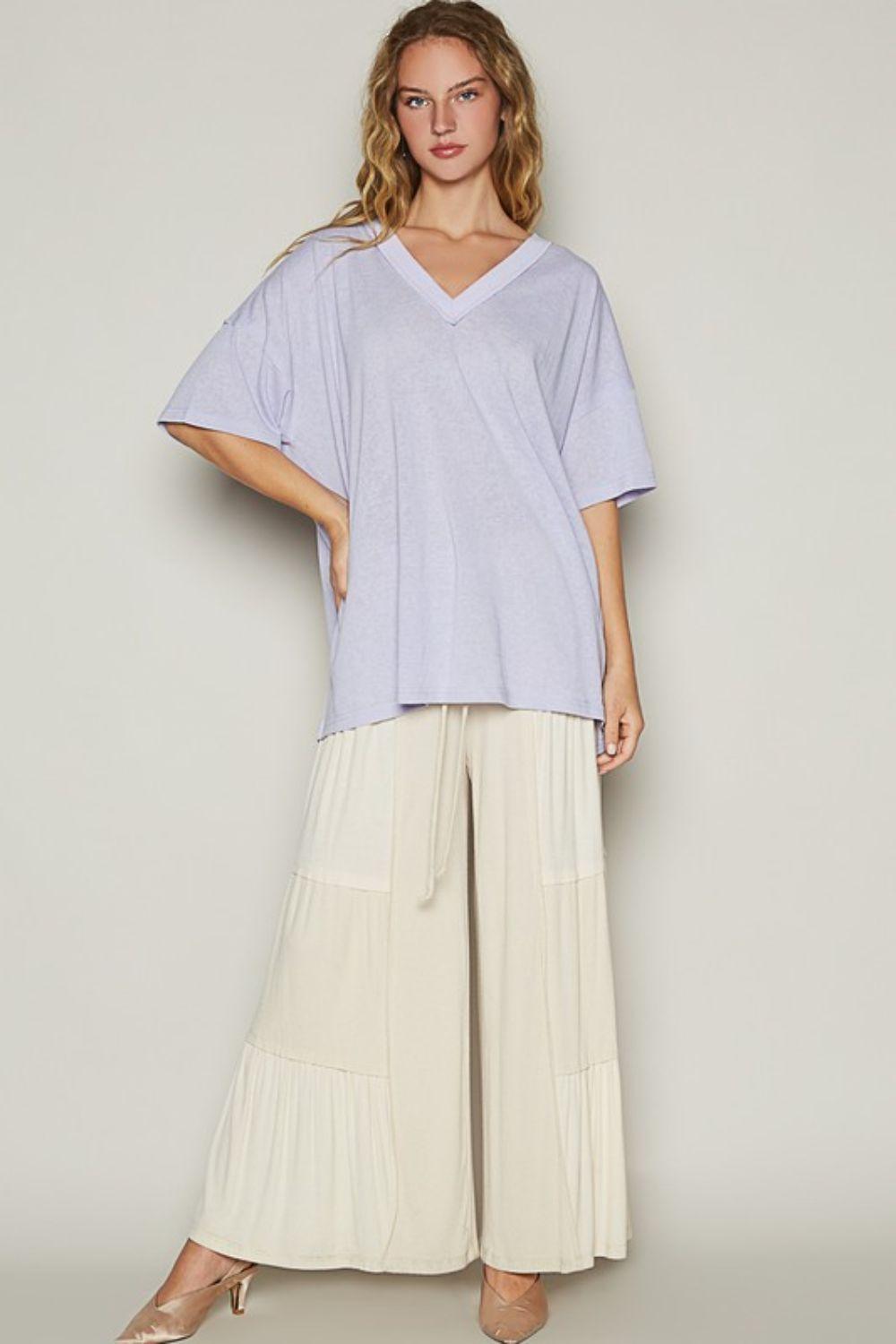 POL V-Neck Half Sleeve T-Shirt T-Shirts