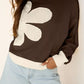 Flower Patch Drop Shoulder Sweatshirt - DAVERRI FASHIONS