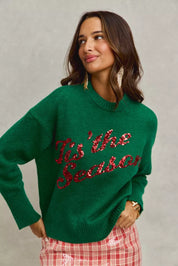 SO ME Sequins Lettering Christmas Holiday Sweater | Sweaters Daverri Fashions