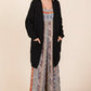 Mittoshop Open Front Long Sleeve Longline Cardigan - DAVERRI FASHIONS