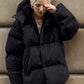 Pocketed Zip Up Hooded Puffer Jacket - DAVERRI FASHIONS