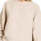 Zenana Ribbed Balloon Sleeve Sweatshirt - DAVERRI FASHIONS