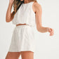 MABLE Eyelet Bubble Hem Sleeveless Top and Shorts Set Outfit Sets