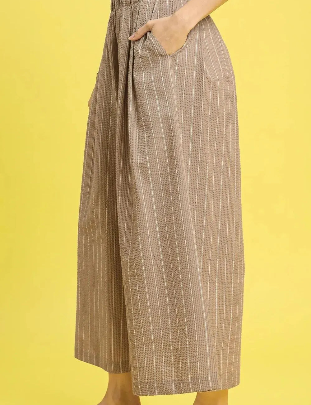Umgee Pinstripe Crop Palazzo Pants | Pants Daverri Fashions
