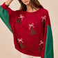 BiBi Christmas Theme Tree Embroidered Sweater - DAVERRI FASHIONS