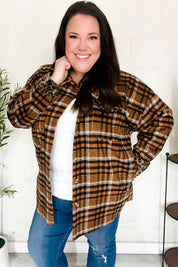 Put Together Rust Plaid & Animal Print Button Down Jacket | Daverri Fashions